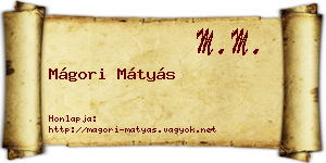 Mágori Mátyás névjegykártya